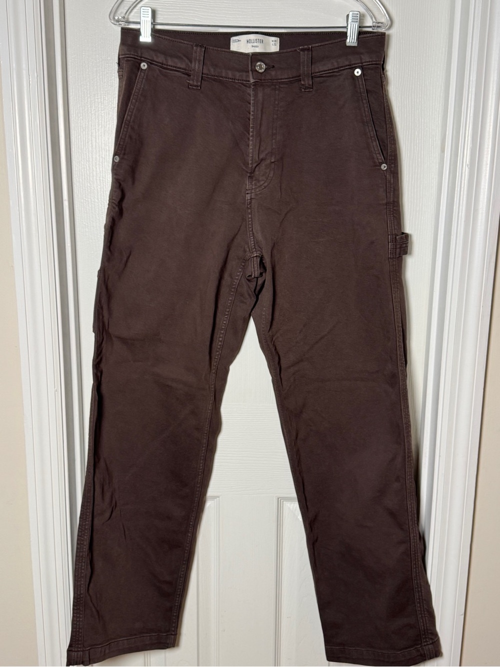 Hollister Men's Carpenter Pants Brown Utility Workwear Skater Gorpcore 30x32